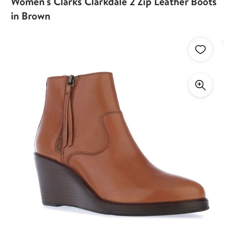 Clarks Clarksdale II Wedge Leather Boots
